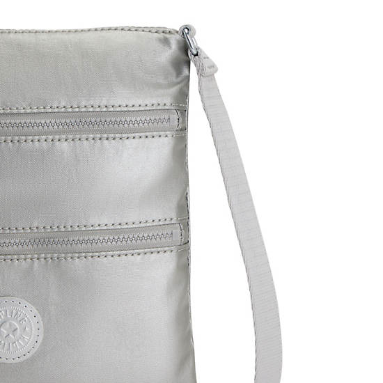 Bolsos Mini Kipling Keiko Metallic Crossbody Plateados | MX 1333JP